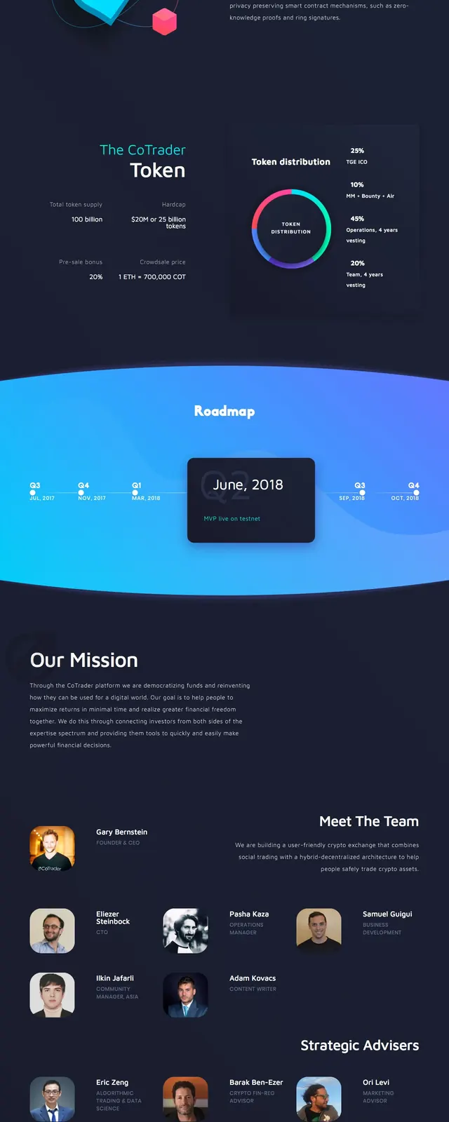 CoTrader Dark Crypto Landing Page, dark-mode, 3d-render, dark