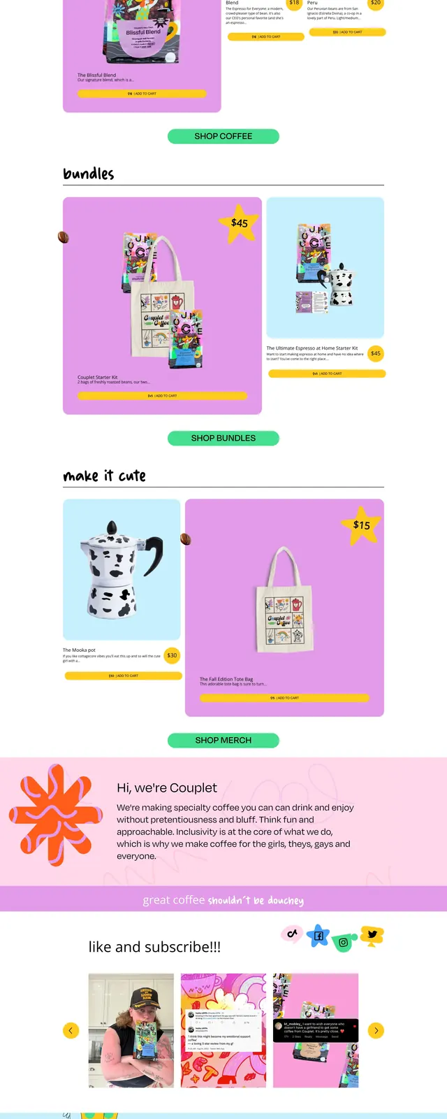Couplet Coffee Playful Shop, playful, maximalist, vibrant