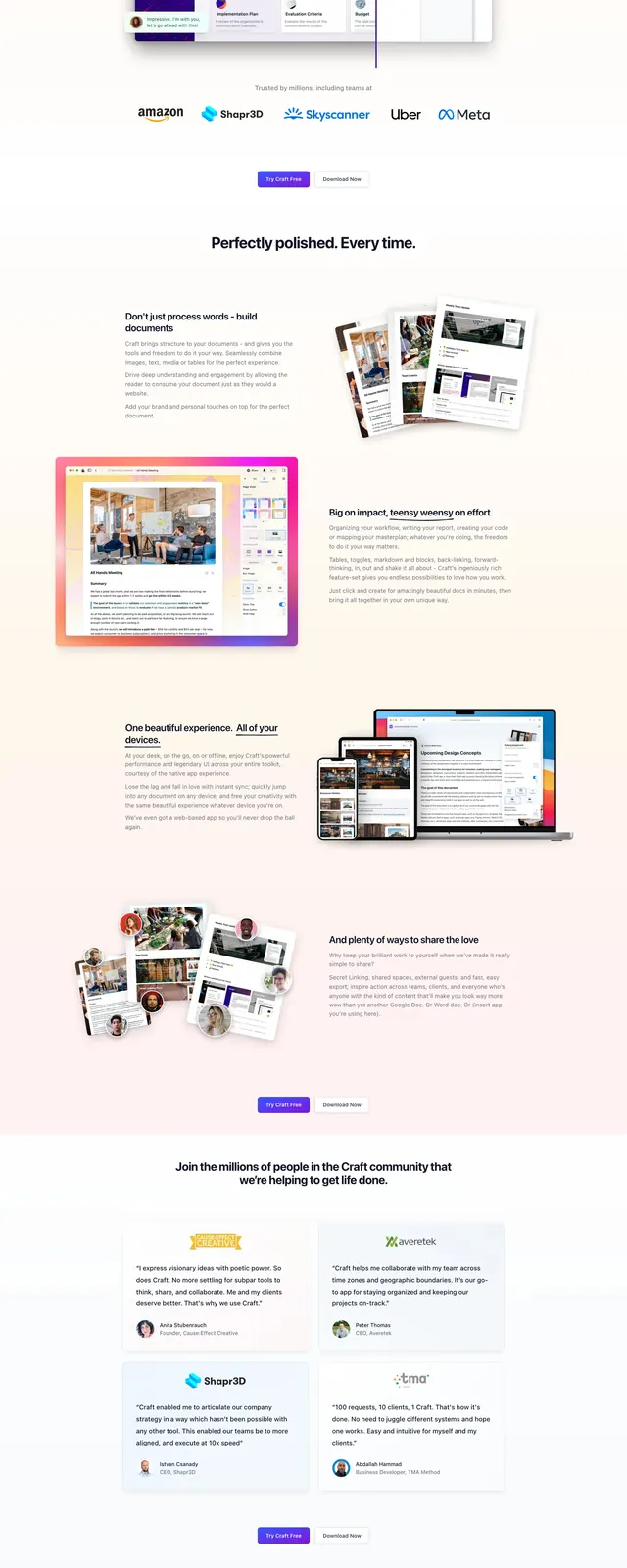 Craft do landing page, light-mode, corporate-clean, light