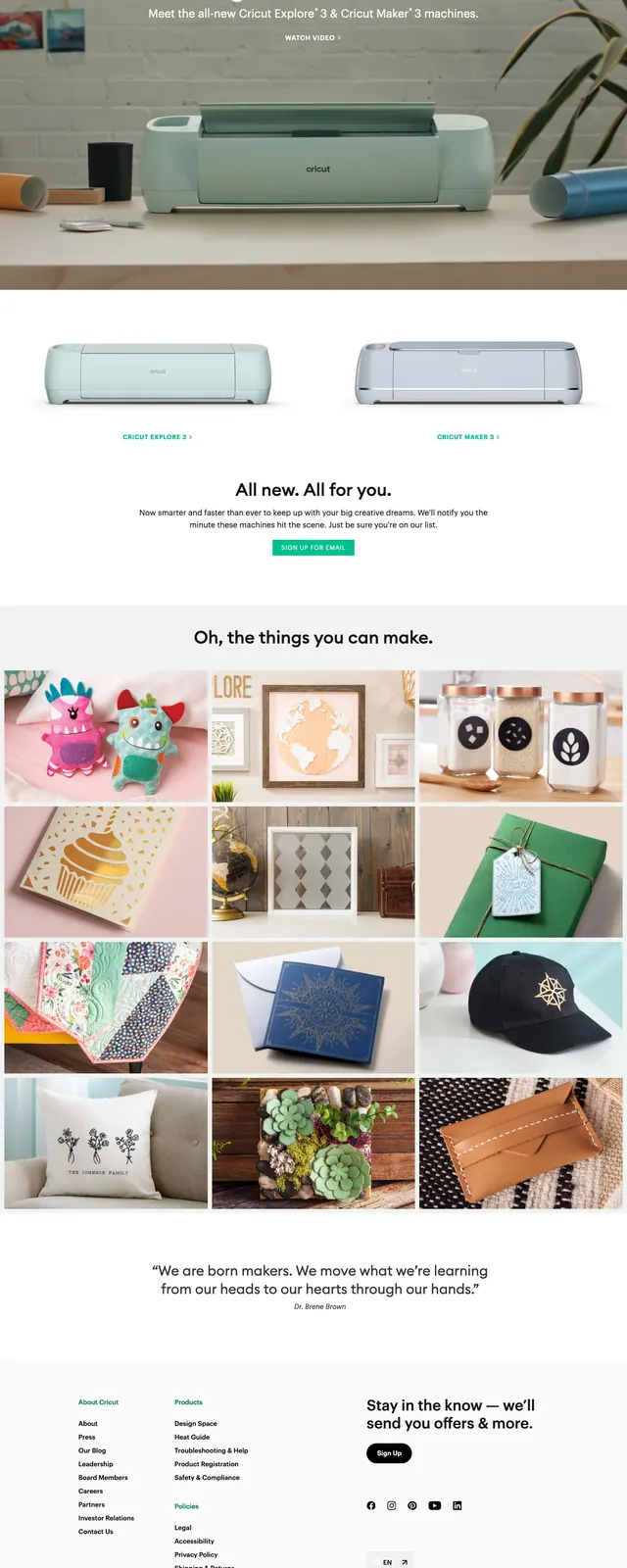 Cricut product landing page, light-mode, photographic, light