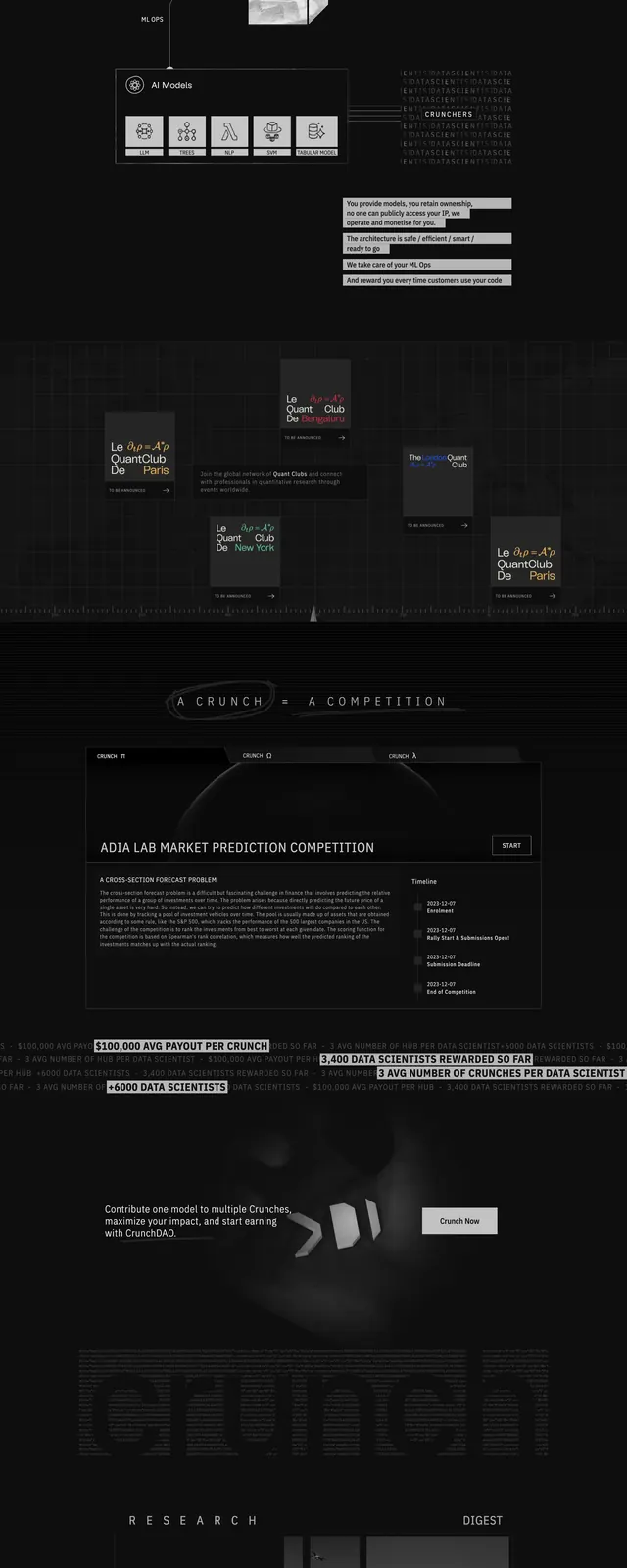 Crunchdao dark data hero, dark-mode, monochrome, dark