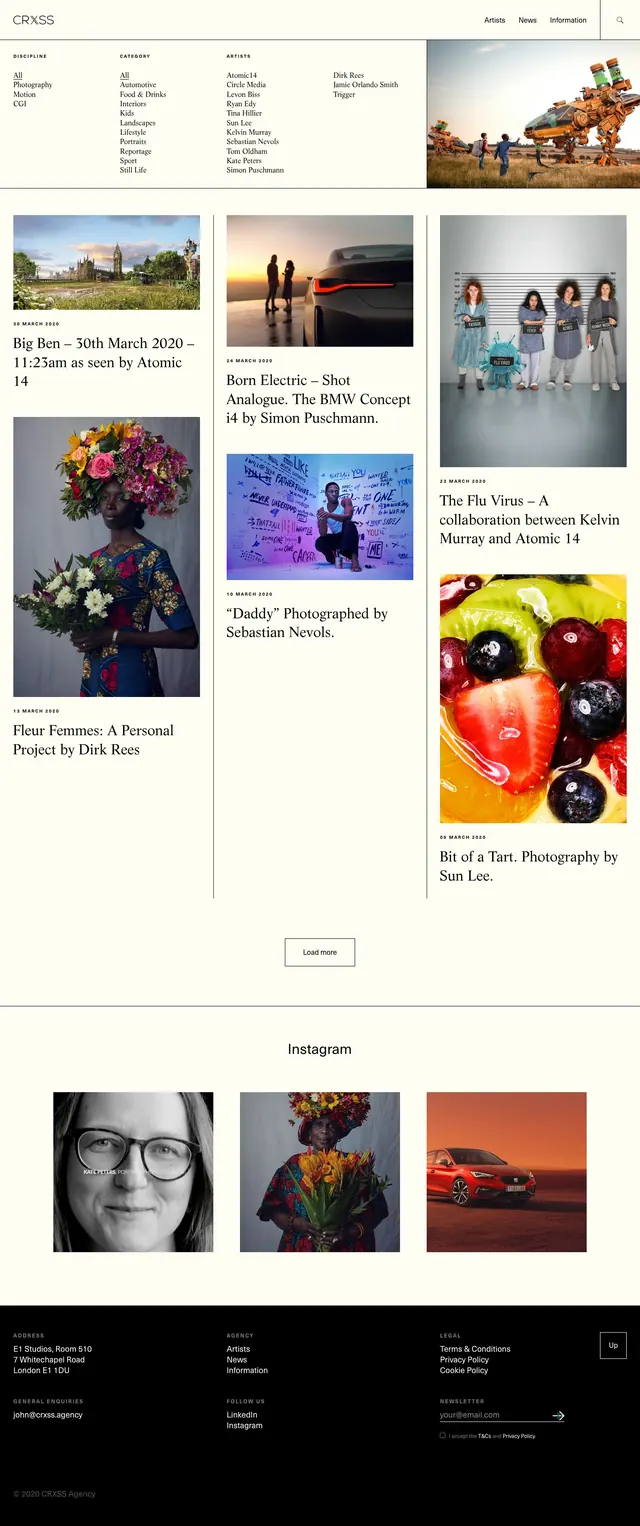 Crxss editorial gallery, editorial, light-mode, light