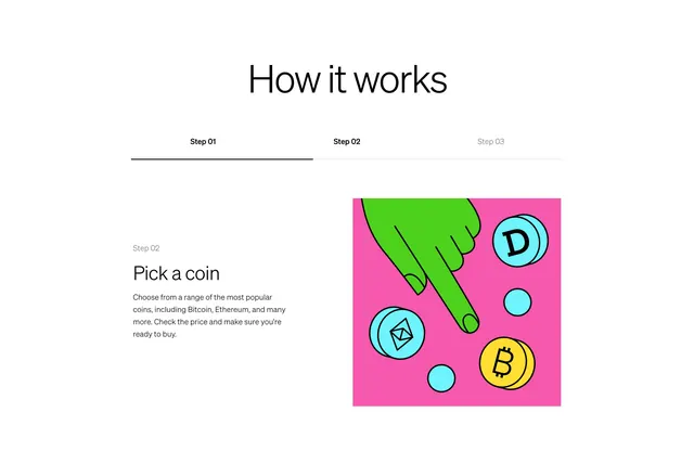 Current invest how-it-works tabs, minimal, light-mode, light