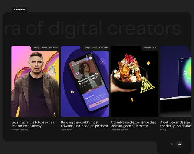 Cut the Code portfolio project carousel, dark-mode, minimal, dark