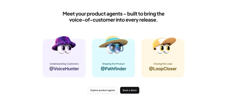Cycle product agents character cards, minimal, light-mode, light