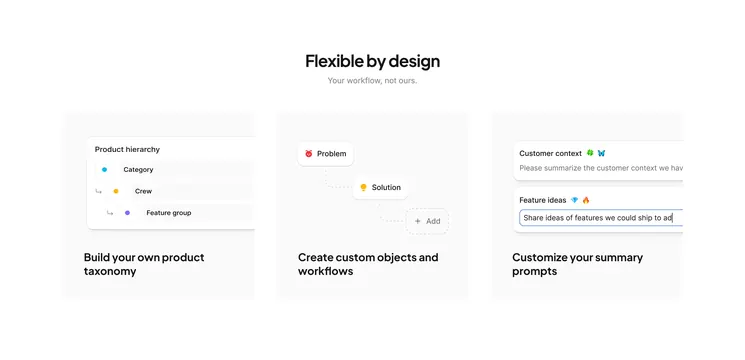Cycle workflow grid feature, minimal, light-mode, light
