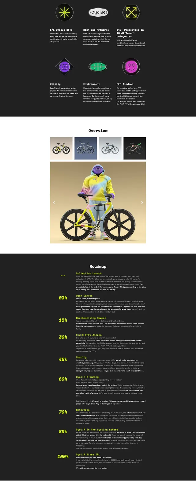 Cyclernft Bike Drop, editorial, dark-mode, dark