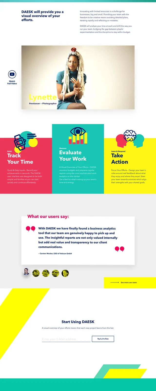 Colorful SaaS landing hero, gradient-heavy, geometric, light