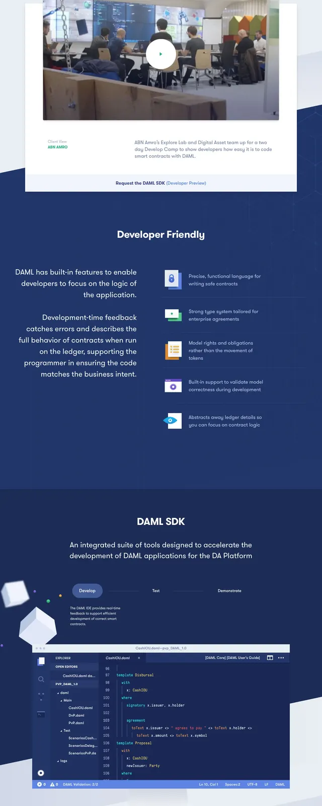 Daml Product Hero, corporate-clean, 3d-render, light