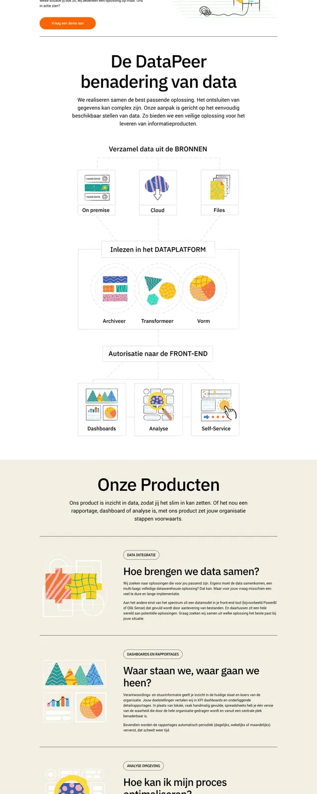 Datapeer clean data hero, minimal, editorial, light