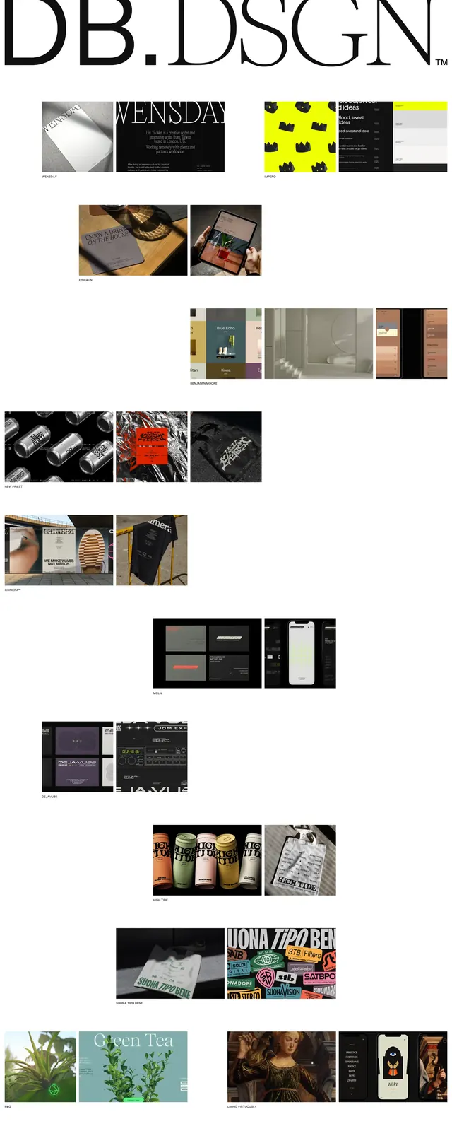 DB.DSGN Portfolio, editorial, minimal, light