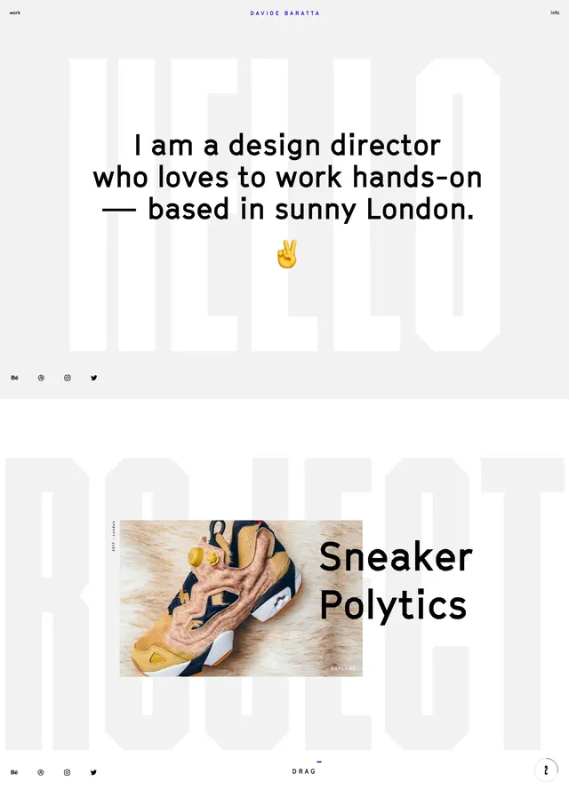 Oversized Hello Portfolio, minimal, editorial, light