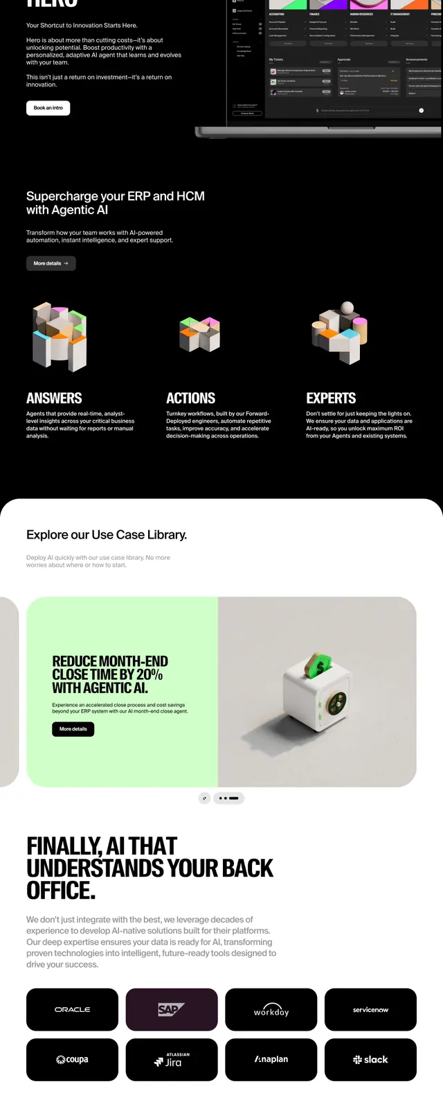 Dayos AI Enterprise Landing Page, corporate-clean, editorial, dark