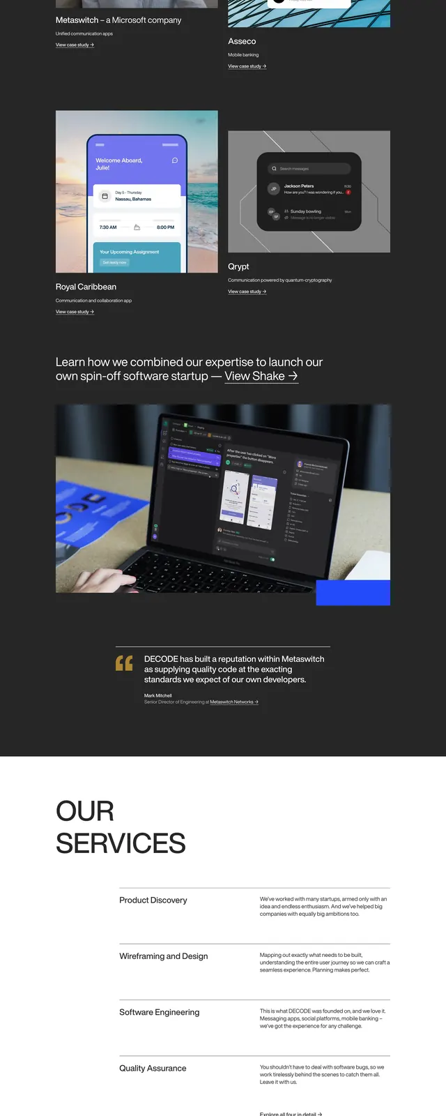 Decode agency hero, minimal, swiss, light