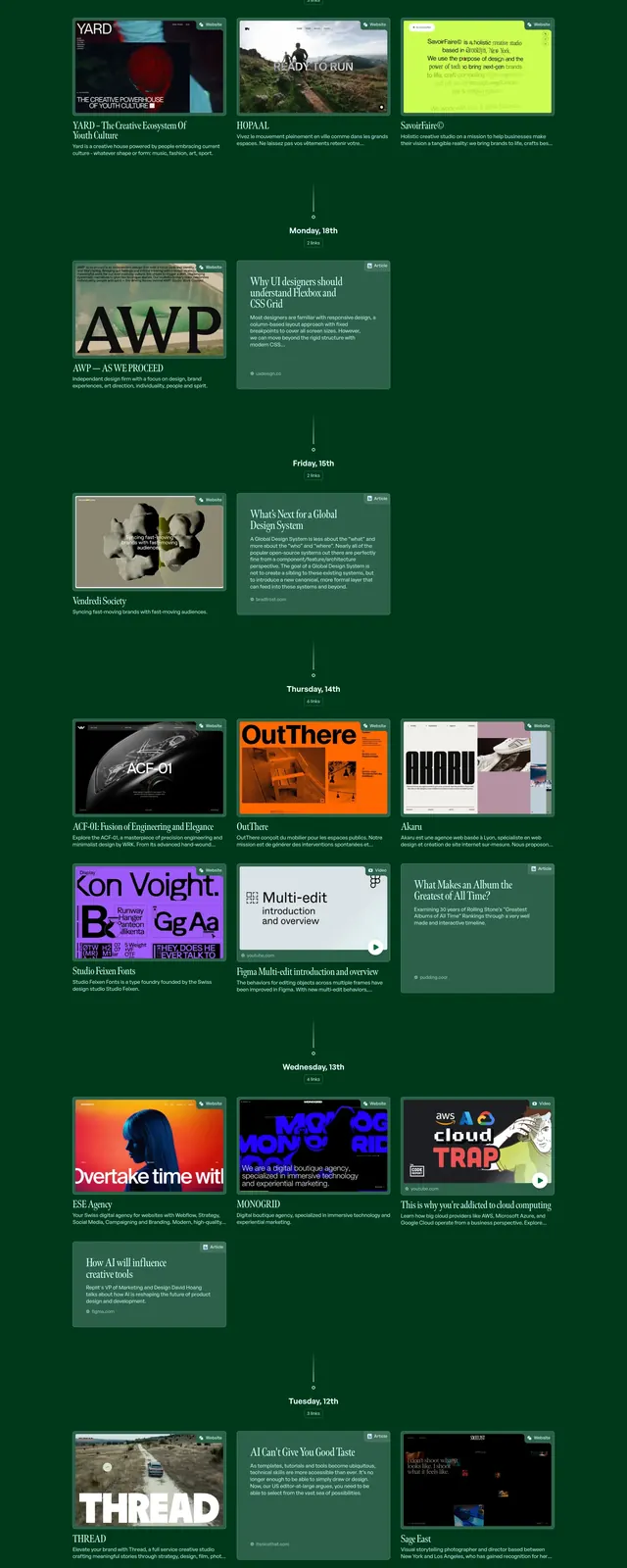 Daily Delights, editorial, dark-mode, dark