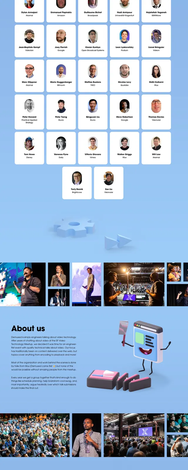 Demuxed 2022 Conference Landing Page, illustrated, 3d-render, light