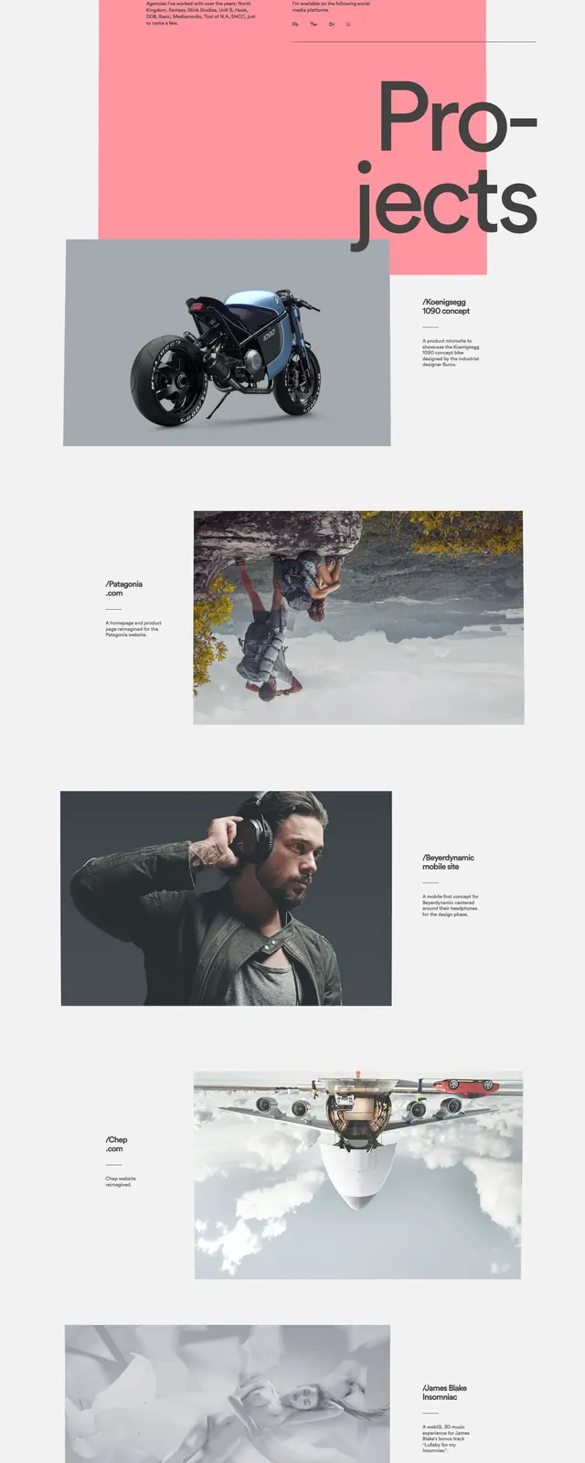 Designembraced Portfolio Hero, editorial, minimal, light