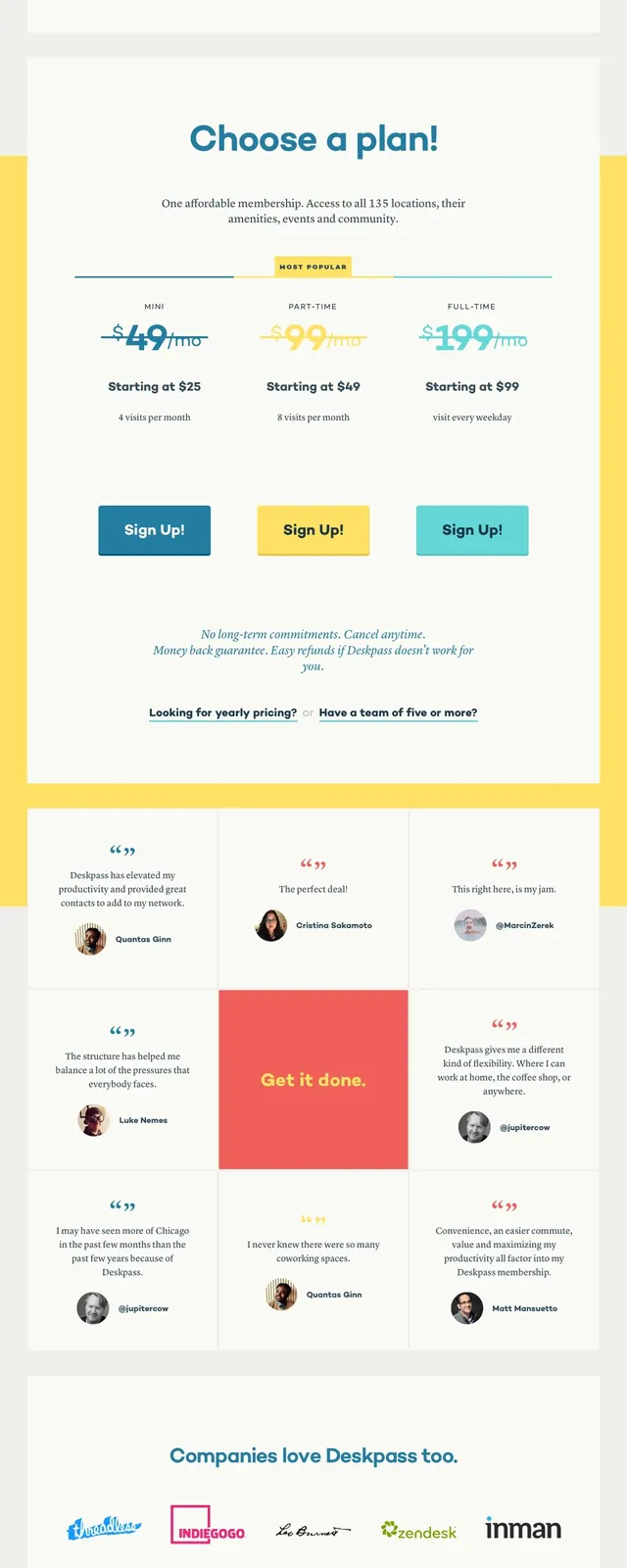Deskpass Landing Page, light-mode, boxed, light