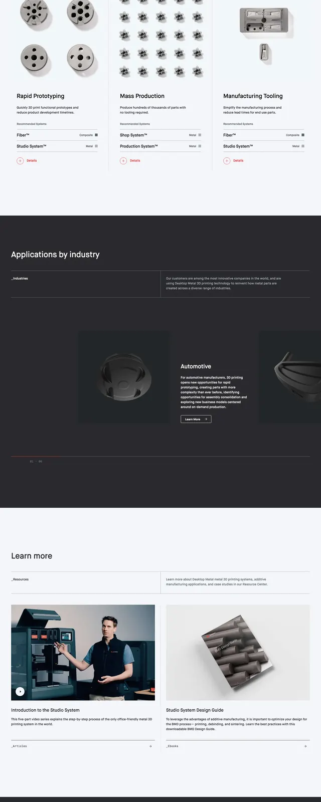 Desktop Metal Hero, minimal, corporate-clean, light