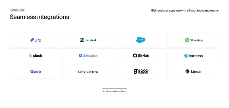 DevRev Integrations Section, light-mode, minimal, light