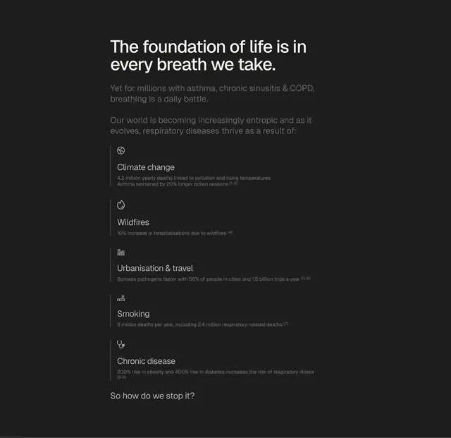 Diag-Nose respiratory problem list, minimal, dark-mode, dark