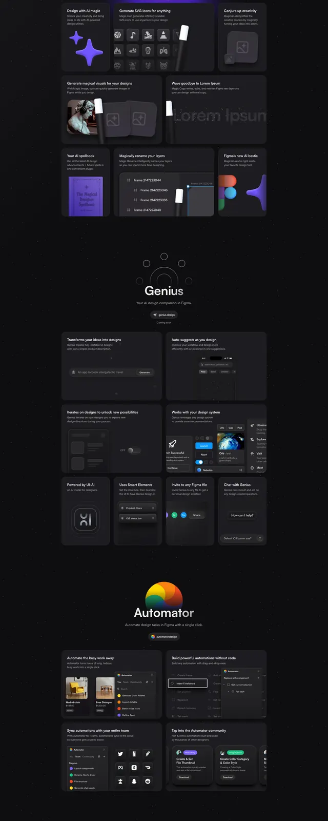 Futuristic AI landing page, dark-mode, gradient-heavy, dark