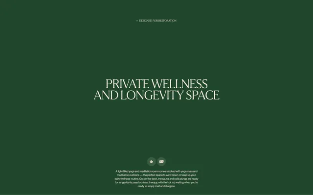Diamond Rose wellness facility feature, minimal, dark-mode, dark