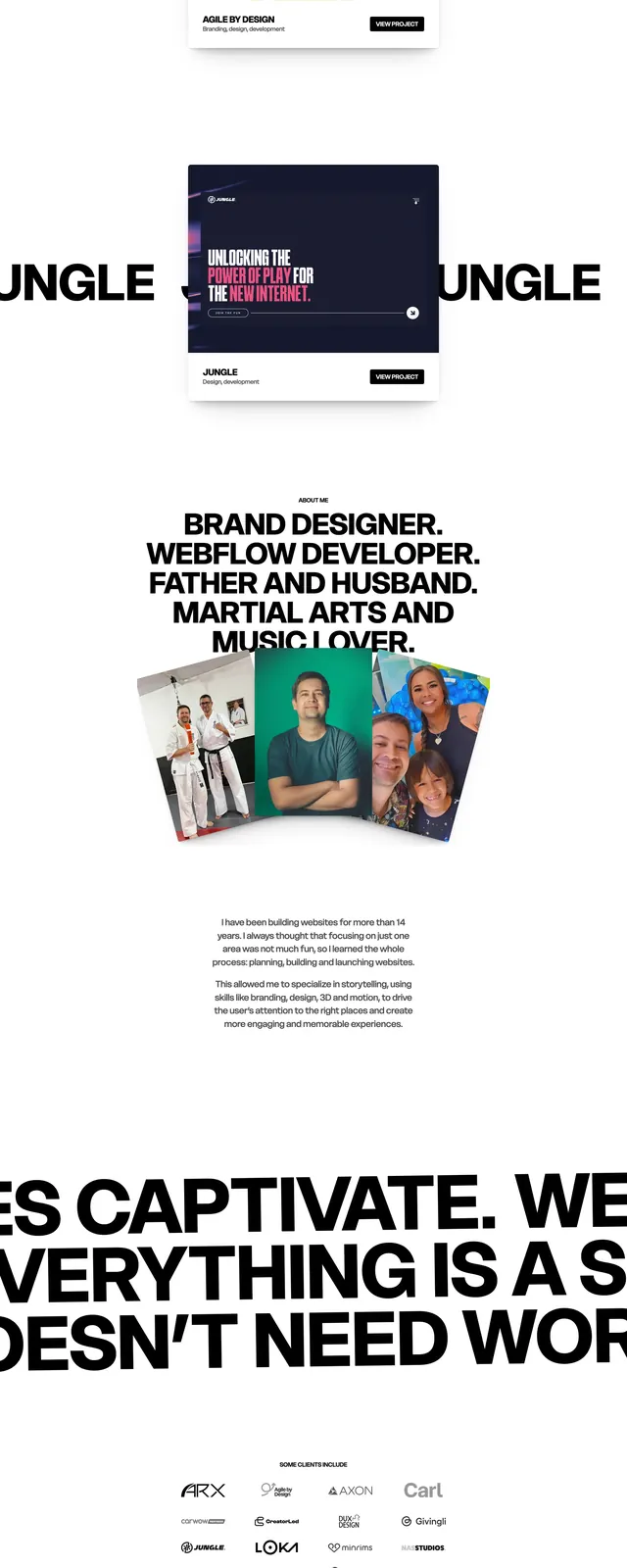 Diego Portfolio Hero, editorial, photographic, high-contrast