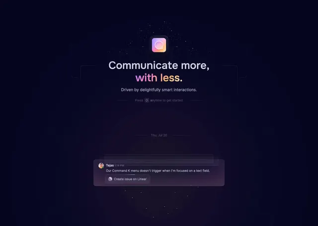 Dimension communicate with less feature, dark-mode, minimal, dark