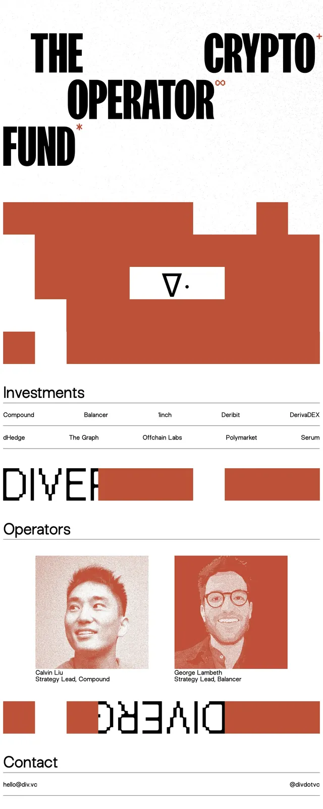 Divergence Ventures landing page, brutalist, editorial, high-contrast