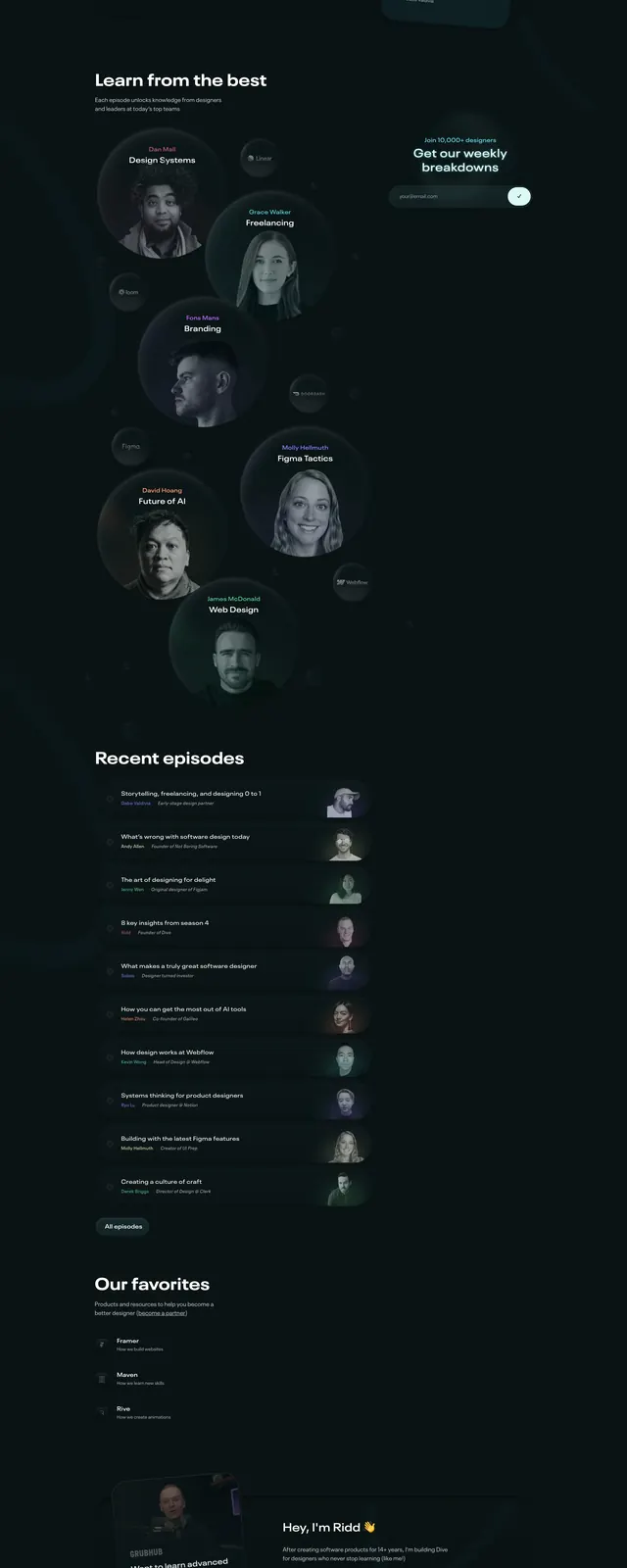 Dive Club Landing Page, dark-mode, gradient-heavy, dark
