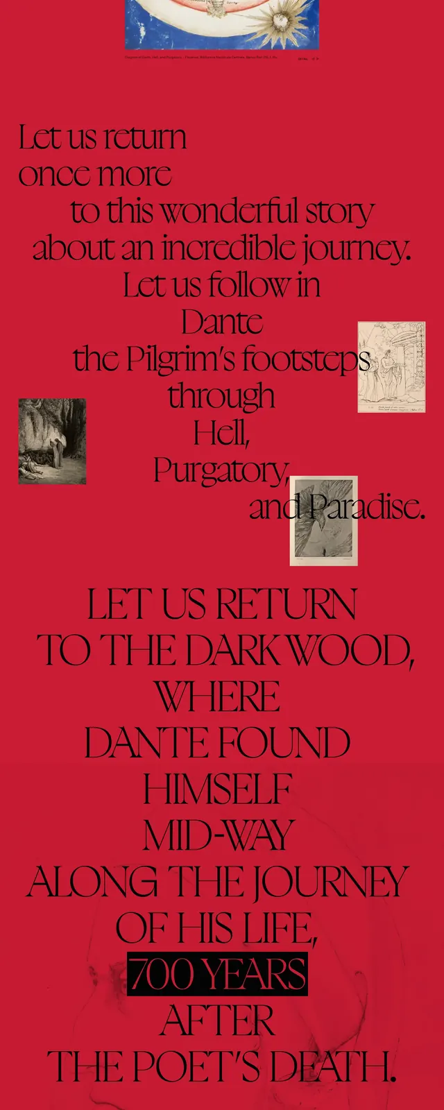 Dante editorial poster hero, editorial, luxury, vibrant
