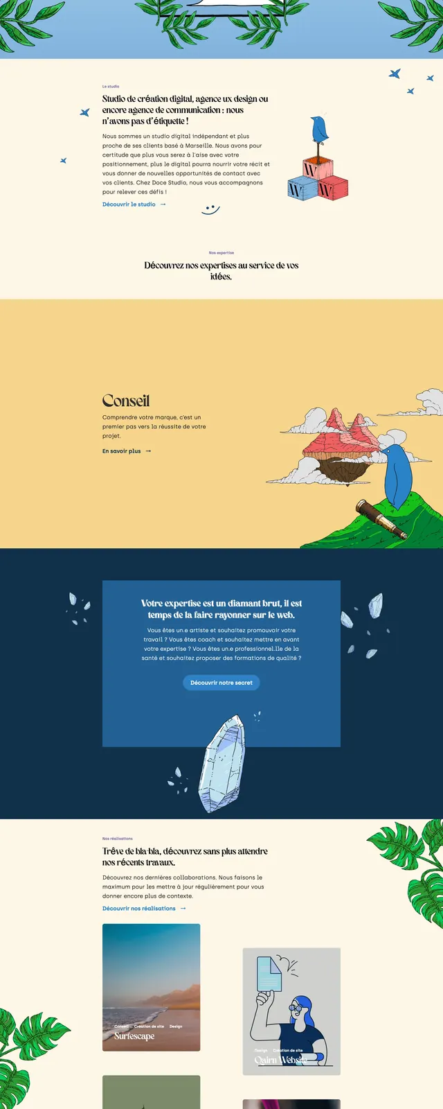 Illustrated Studio Hero, illustrated, editorial, light