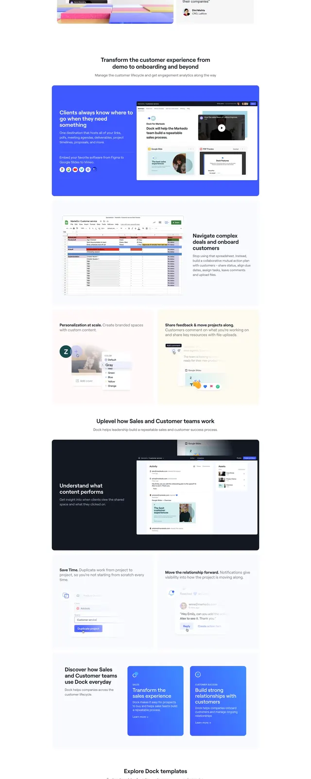 Dock landing page, corporate-clean, light-mode, light