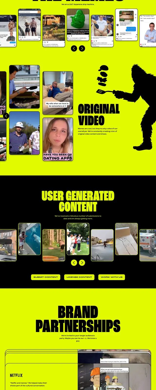 Neon Brutalist Media Landing Page, neo-brutalist, maximalist, neon