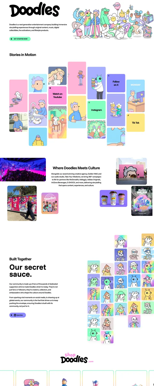 Doodles illustrated hero page, illustrated, playful, dark