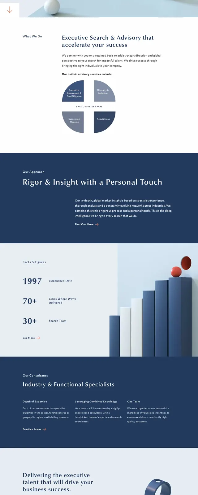 Executive search corporate hero, corporate-clean, editorial, light