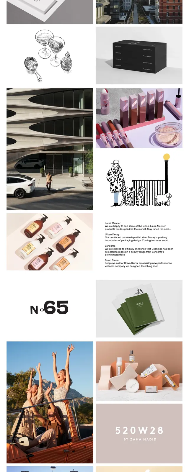 Dothings editorial portfolio landing page, editorial, luxury, light