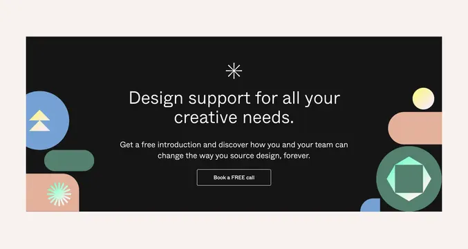 Double Makers subscription CTA with geometric accents, dark-mode, minimal, dark