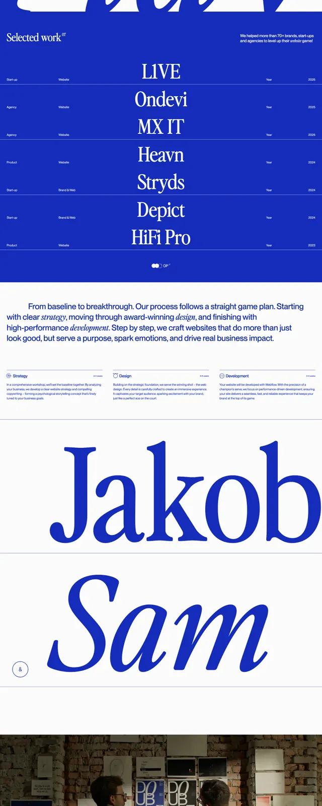 Double Play editorial agency hero, editorial, minimal, light