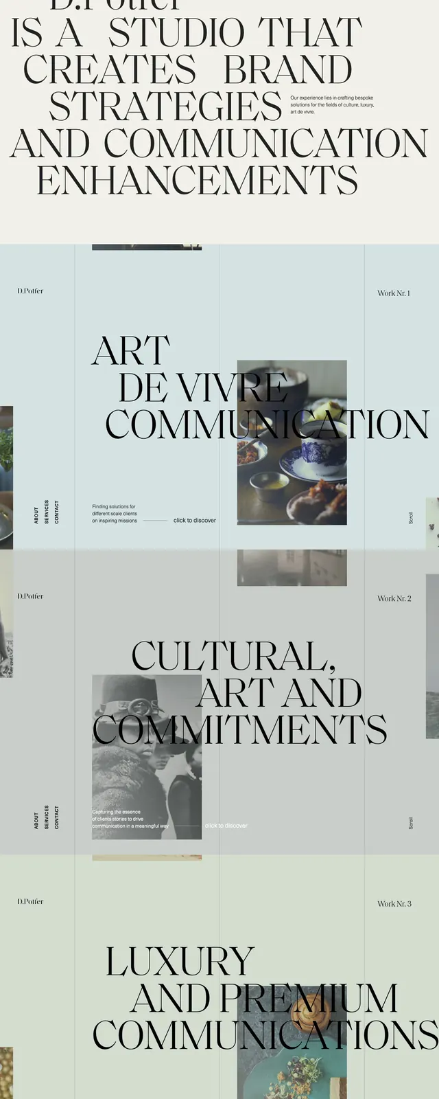 Editorial Studio Landing Page, editorial, luxury, light