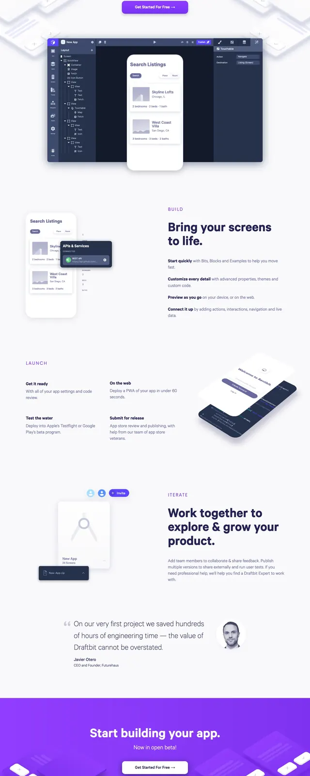 Draftbit Product Hero, light-mode, corporate-clean, light