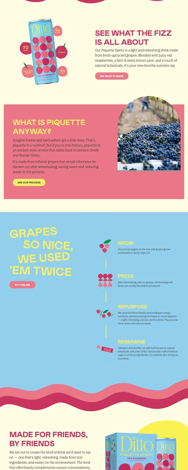 Ditto Spritz Landing Page, playful, retro, pastel