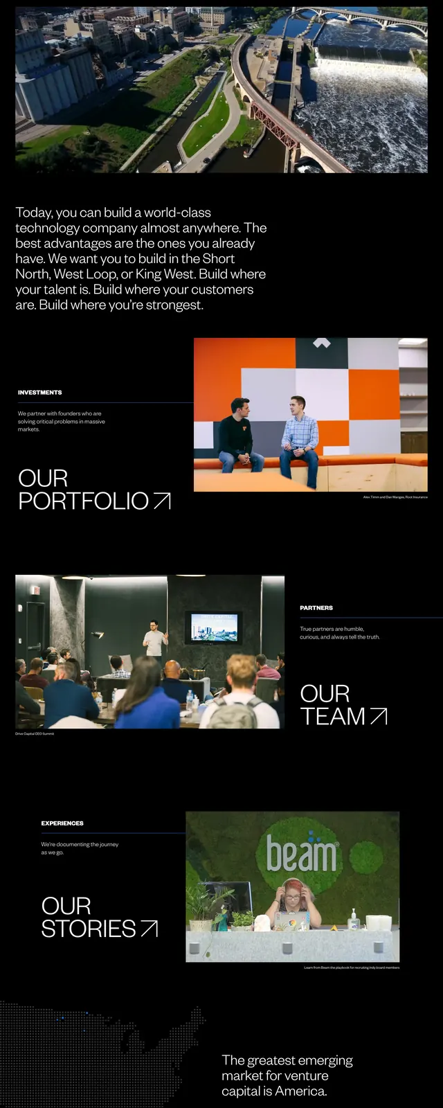 Drive Capital dark editorial home, editorial, dark-mode, dark