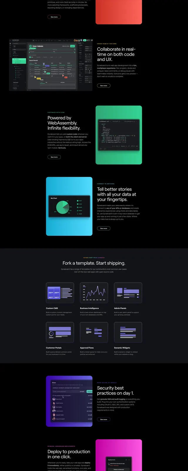 Dynaboard Dark SaaS Hero, dark-mode, gradient-heavy, dark