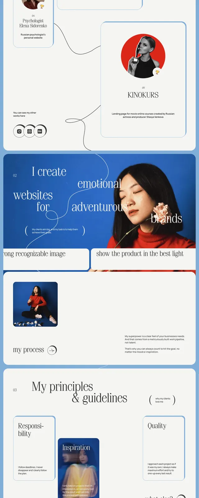 Elegant Portfolio Hero, editorial, minimal, light