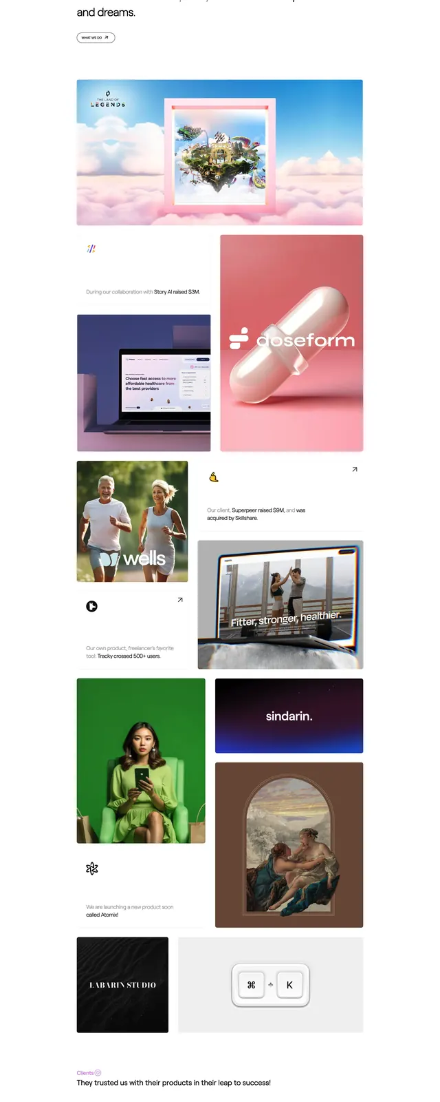Earthr Studio Landing Page, dark-mode, editorial, dark
