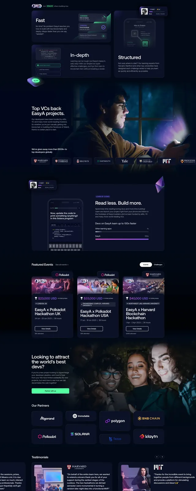 Easya Web3 Landing Page, dark-mode, 3d-render, dark