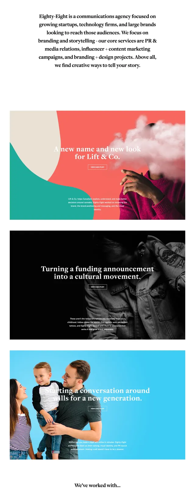 Eighty Eight agency portfolio, minimal, editorial, light