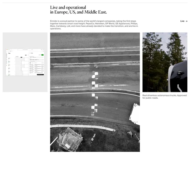 Einride global operations grid, editorial, minimal, light